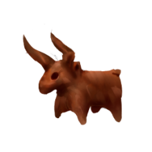 Clay Bull Figurine