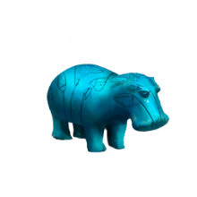 Faience Hippo Figurine